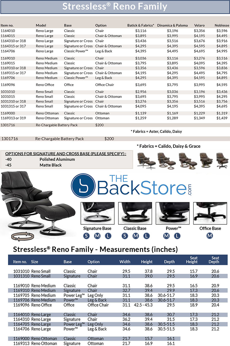 Stressless Reno Leather Recliner Chair and Ottoman from Ekornes