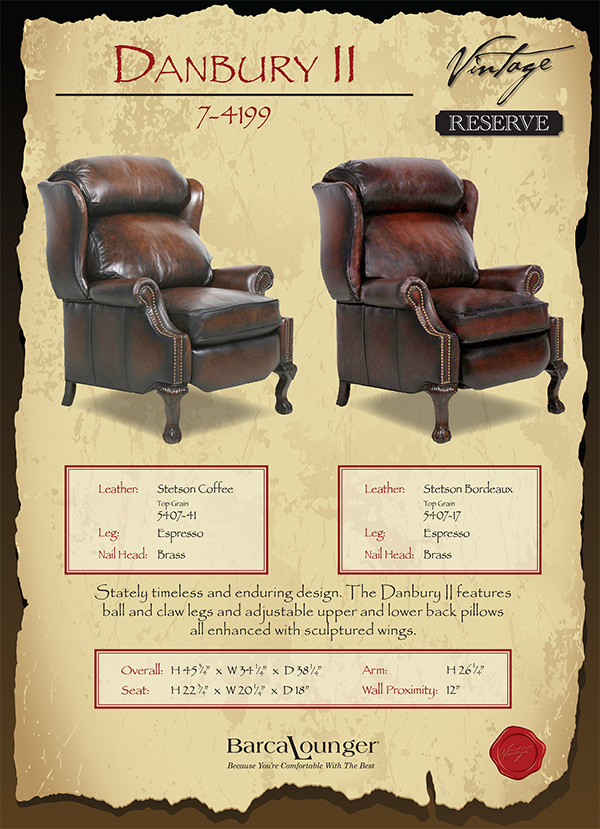 Barcalounger Danbury II Recliner Chair Dimensions