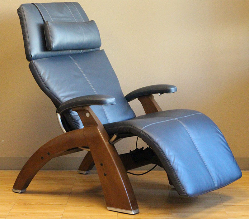 Human Touch PC-510 Power Perfect Chair Recliner in Navy Blue Leather